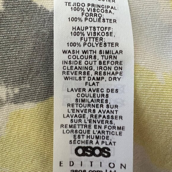 ASOS Edition Womens Blouson Sleeve Cut Out Midi Dress Oversized Floral Print 12 - Picture 15 of 16